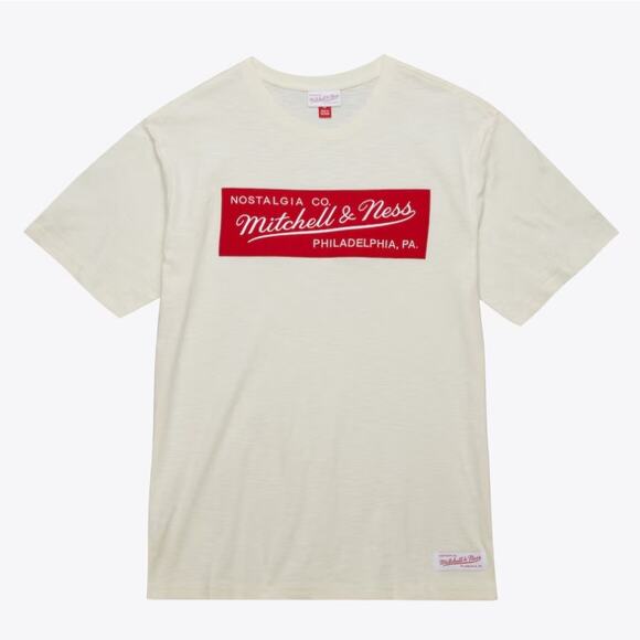 Mitchell & Ness Men's Cream Heritage Vintage Slub T-Shirt size Medium NWT - Picture 1 of 3